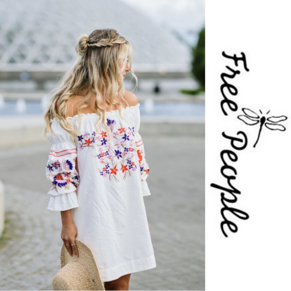 Free People "Fleur Du Jour" Mini Shift Dress